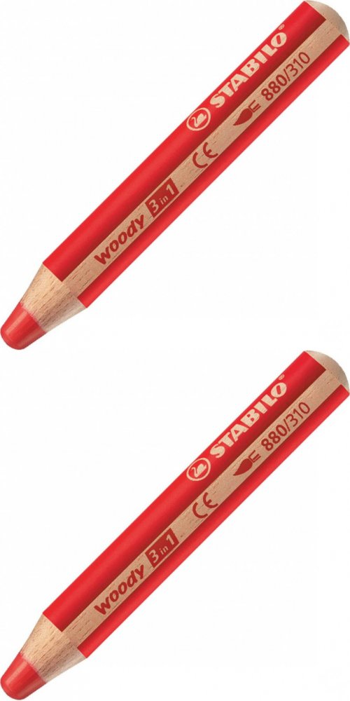 2x Kredka Stabilo Woody 3 w 1, 1 sztuka, czerwony