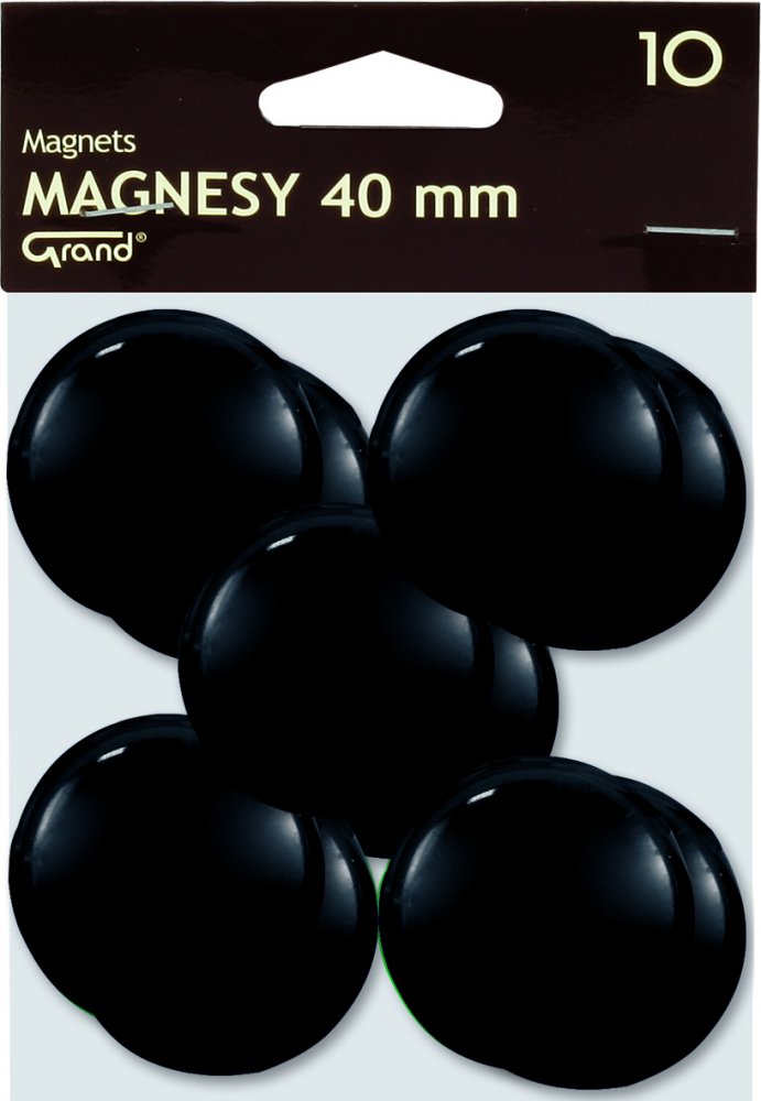 Magnes Grand, 40mm, 10 sztuk, czarny