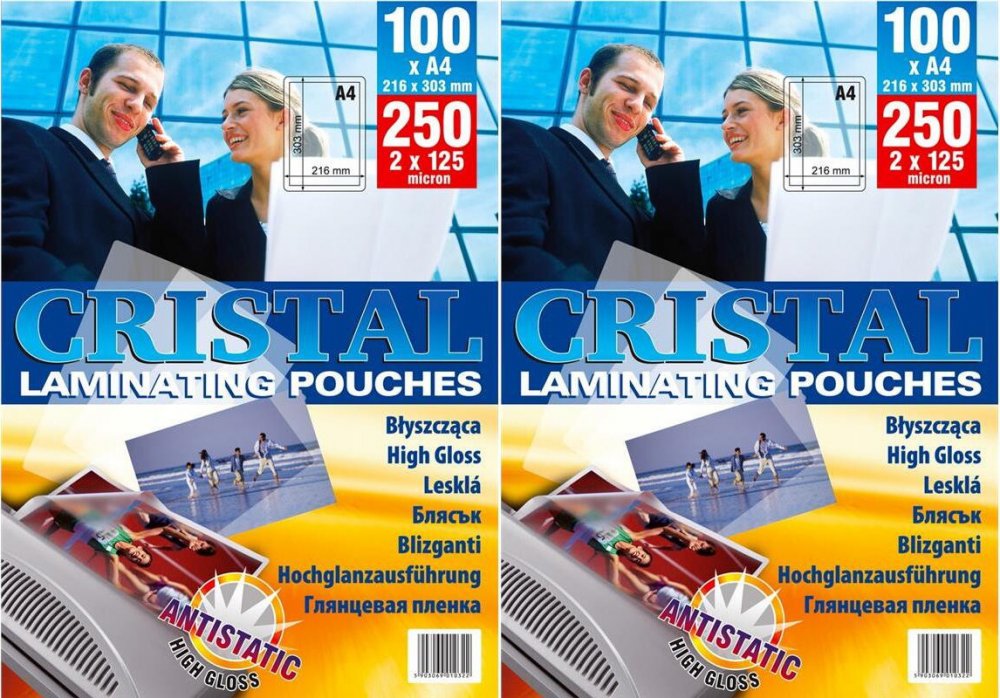 2x Folia do laminowania Argo, 216x303mm, A4, 2x125 μm, samoprzylepna, 100 sztuk