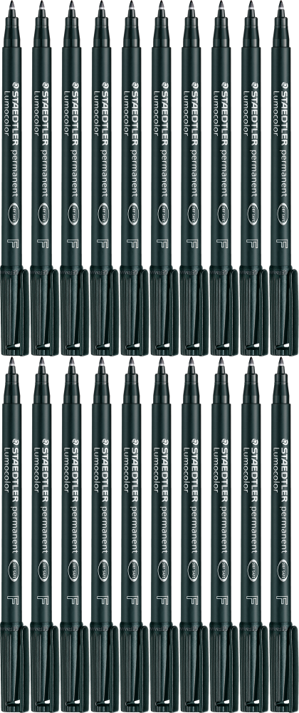 20x Foliopis Staedtler Lumocolor, okrągła, 0.6 mm (F), czarny