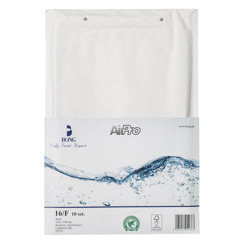 Koperta bąbelkowa Bong AirPro, F16, 240x350mm, 10 sztuk, biały