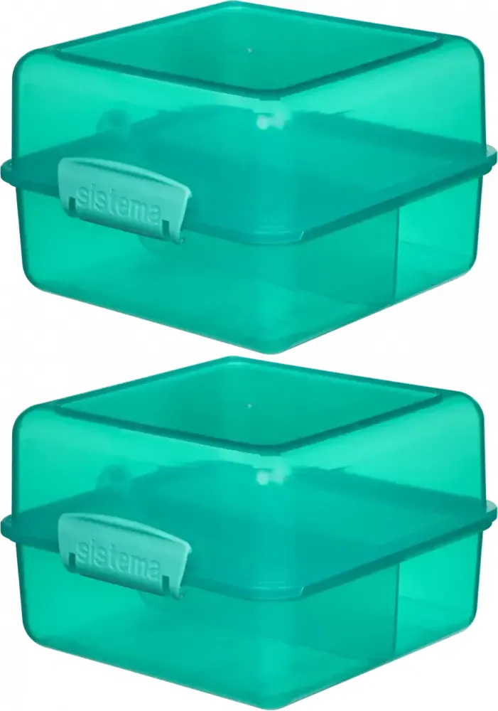 2x Lunchbox Sistema Lunch Cube Coloured, 1.4l, mix kolorów