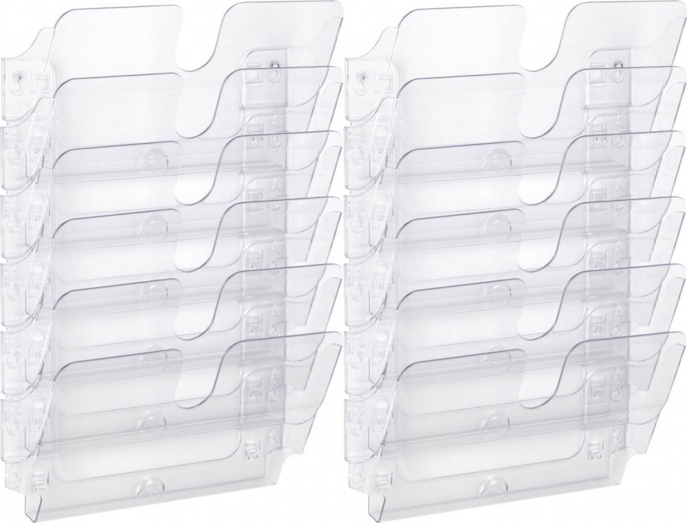 2x Pojemnik na dokumenty Durable Flexiplus, poziomy, A4, zestaw 6 sztuk, przezroczysty