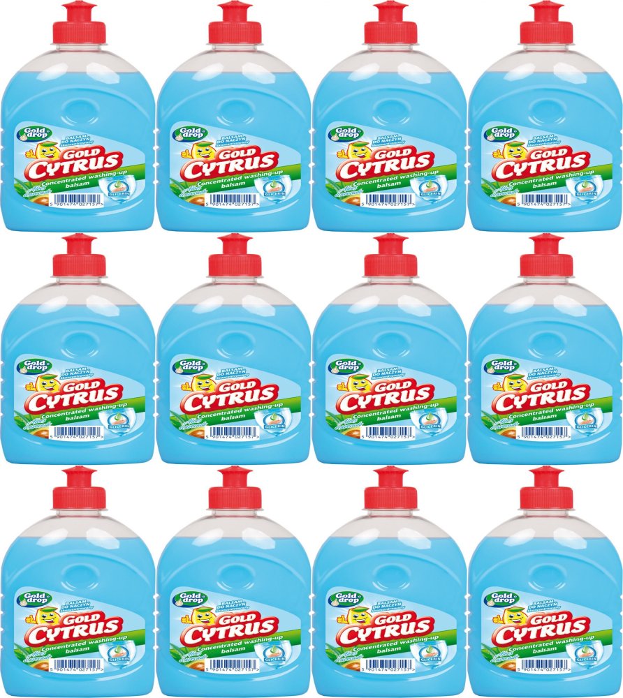 12x Balsam do naczyń Gold Cytrus Gold Drop, aloes i awokado, 500ml