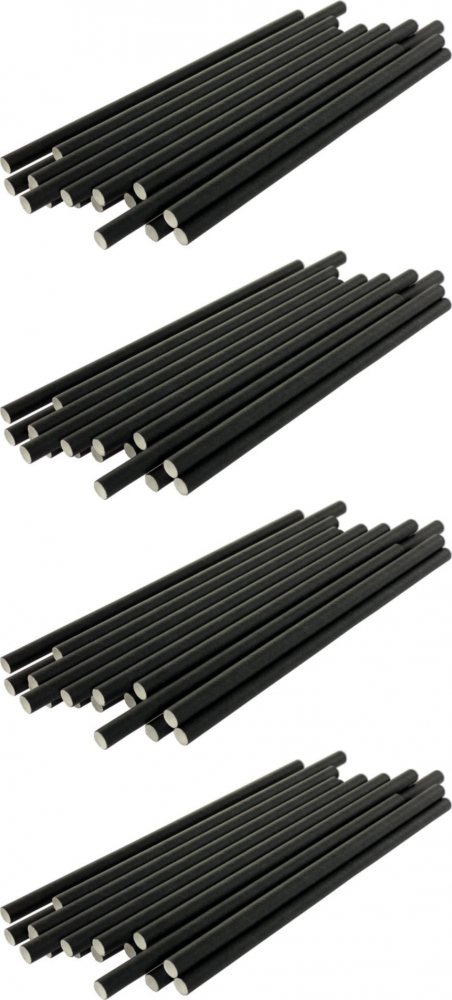 4x Słomka PP, średnica 8mm, 250 sztuk, czarny