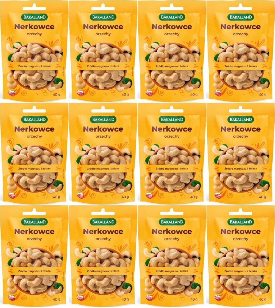 12x Orzechy nerkowca Bakalland, 40g