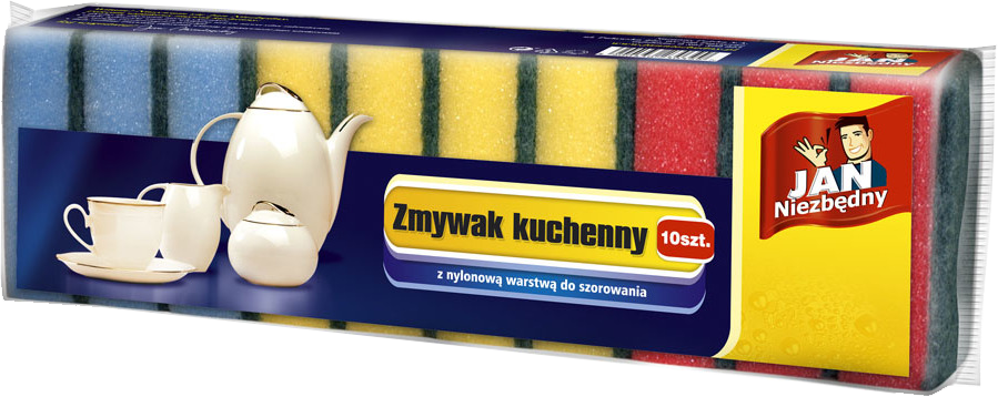 Zmywak kuchenny Jan Niezbędny, 9x6.5x3cm, 10 sztuk, mix kolorów