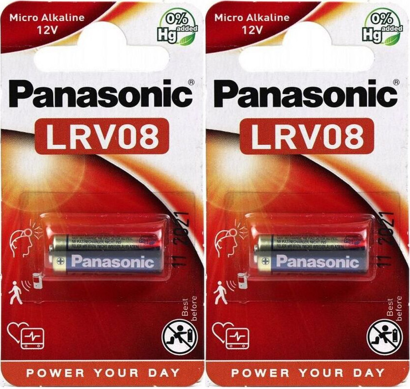 2x Bateria alkaliczna Panasonic, 12V, LRV08, 1 sztuka