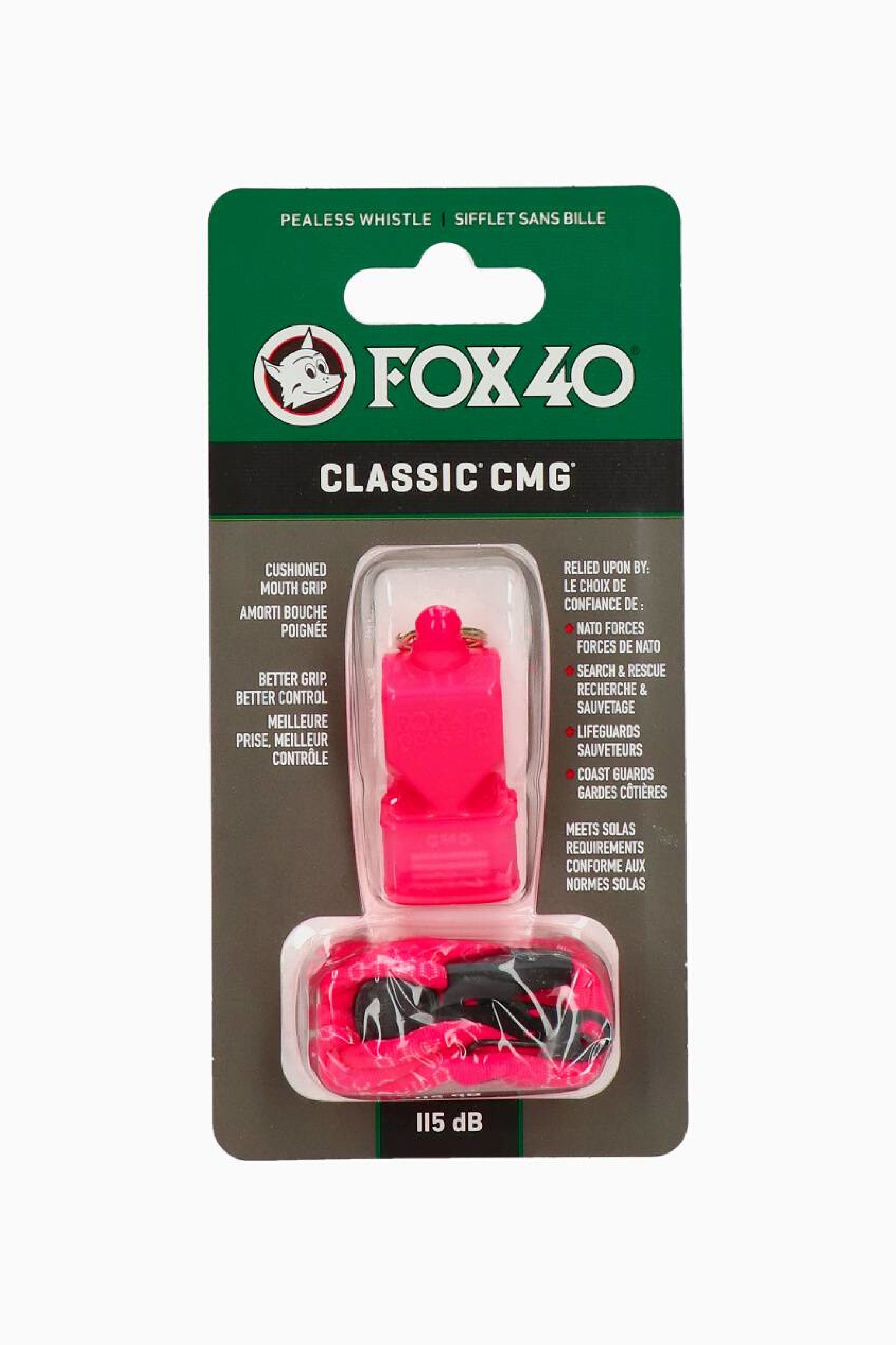 Gwizdek ze sznurkiem FOX40 CMG Safety Pink - Różowy