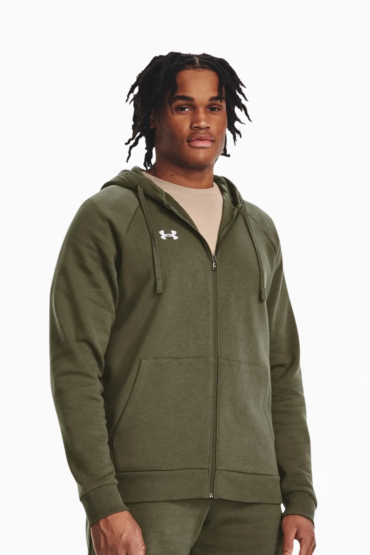 Bluza z kapturem Under Armour Rival Fleece FZ - Zielony