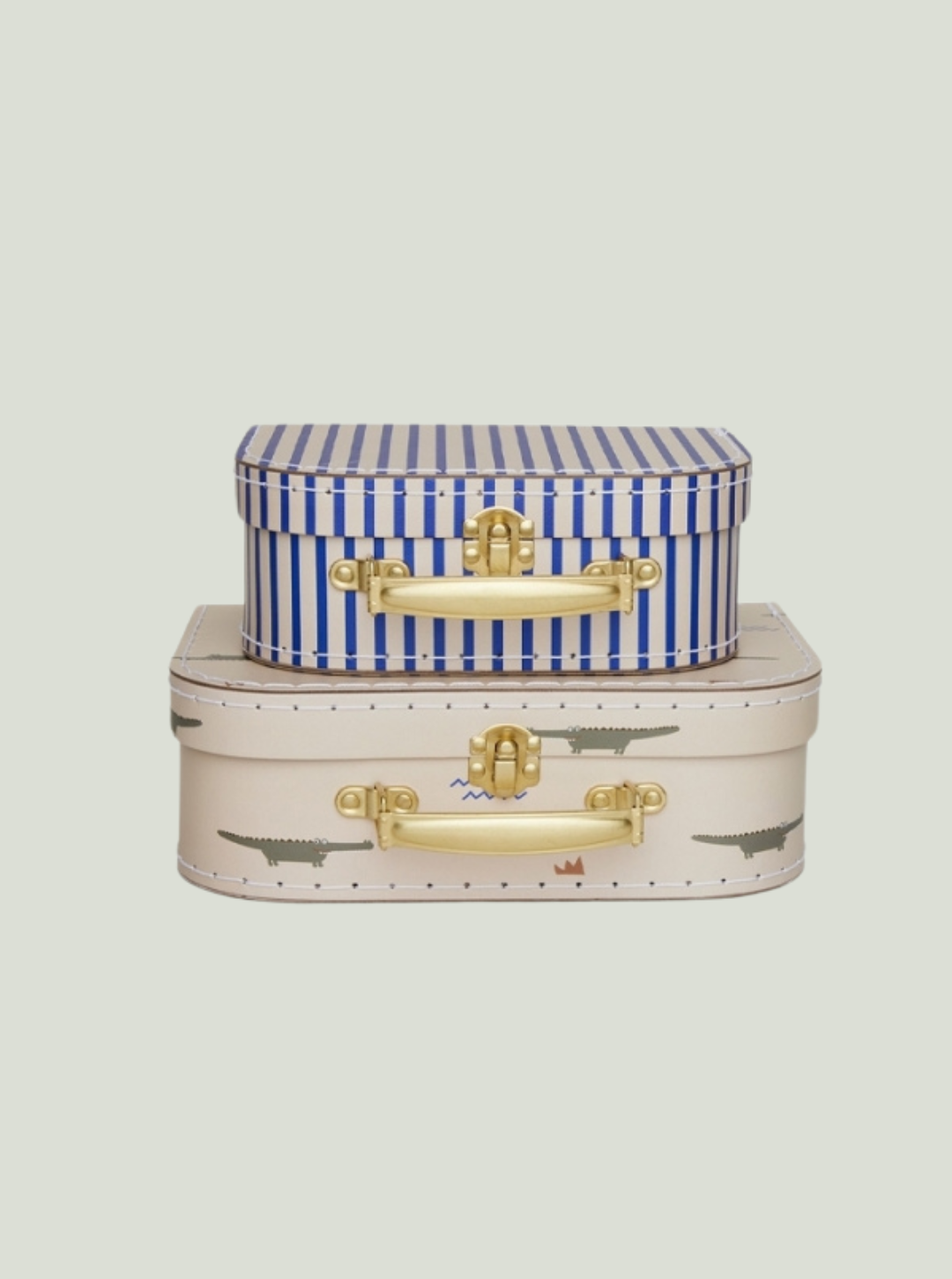 Mini walizka w Crocodile & Stripe OYOY - zestaw 2 sztuk