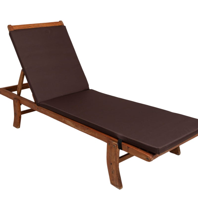 Poduszka na leżak 190x60cm Brązowa gruba poduszka na lezak patio poduszka na leżak drewniany