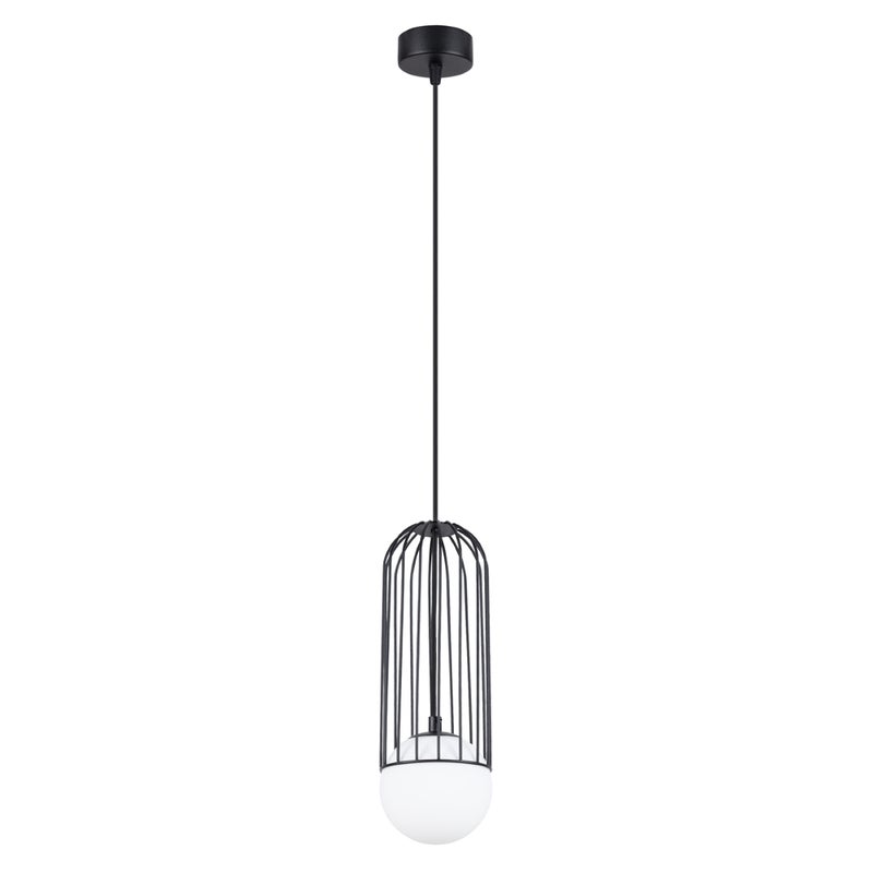 Lampa wisząca BRINA 1 czarna, nowoczesna - 12x12x115cm Sollux