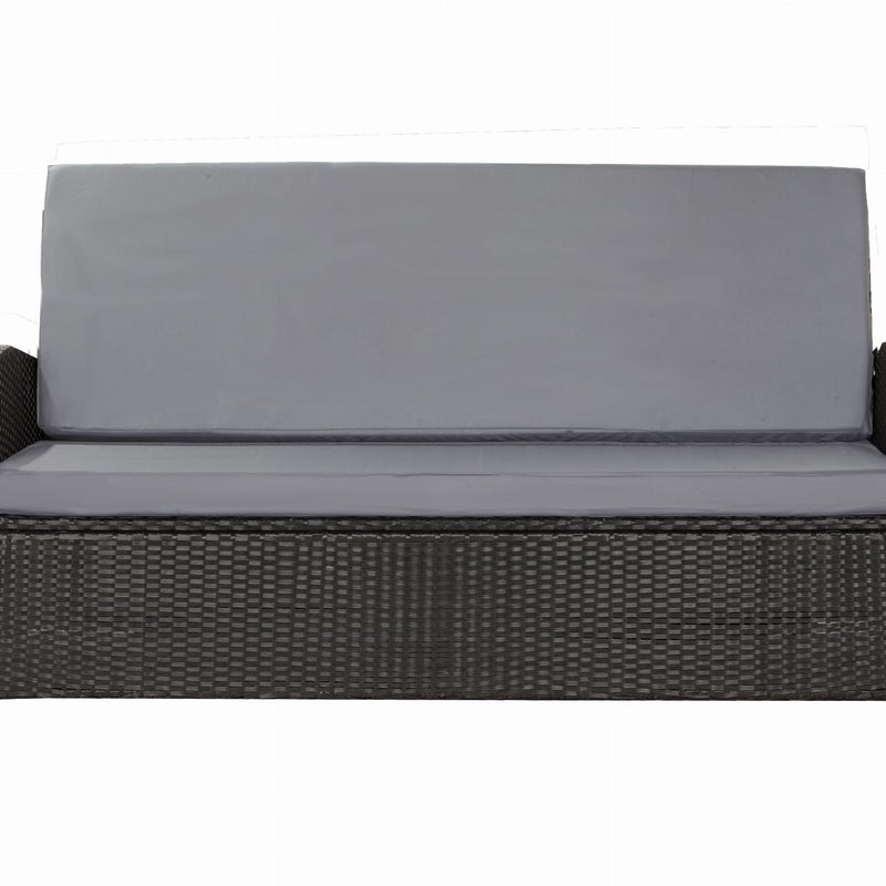 Komplet poduszkek na sofę rattanową 130x60x50cm Szara Zestaw poduszek na meble ogrodowe technorattan poduszki na meble zdejemowany pokrowiec