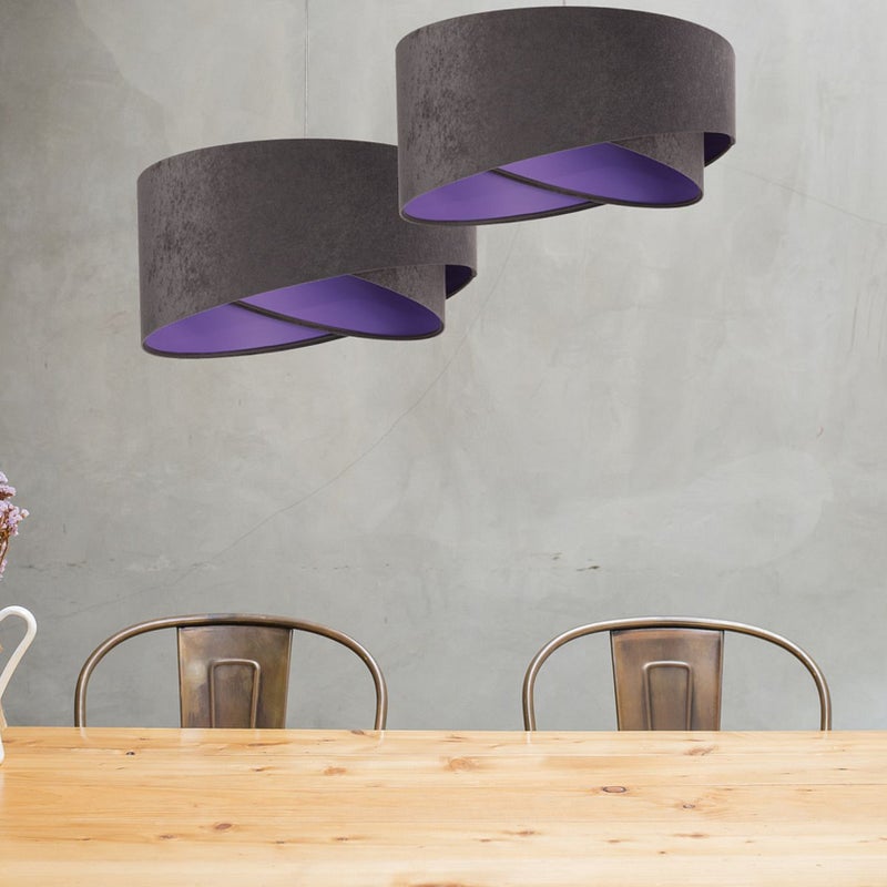 Lampa wisząca GEMSTONE GRAY grafitowa/ciemnofioletowa