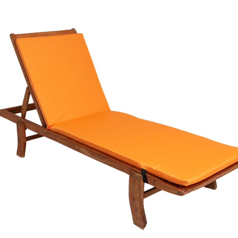 Poduszka na leżak 190x60cm Pomarańczowa gruba poduszka na lezak patio poduszka na leżak drewniany
