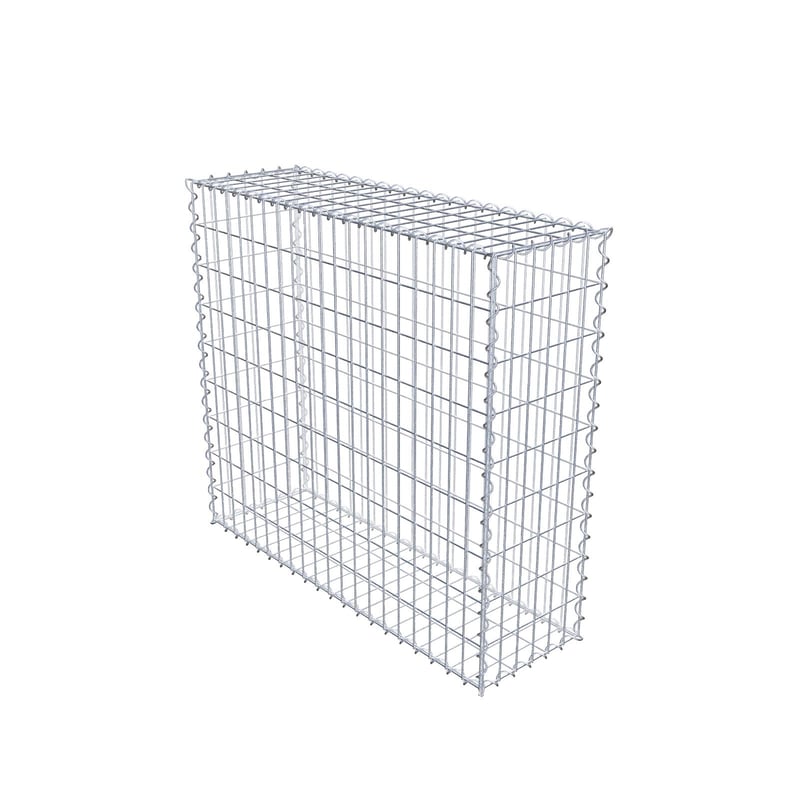 Gabion 100 cm x 90 cm x 30 cm (dł. x wys. x gł.), rozmiar oczek 5 cm x 10 cm, spirala