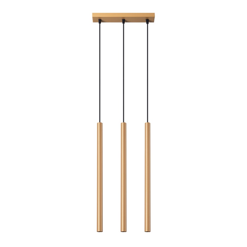 Lampa wisząca PASTELO 3L złota, nowoczesna - 30x5x115cm Sollux