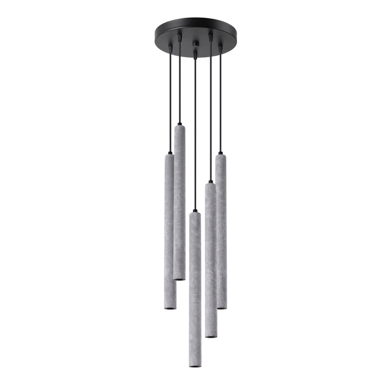 Lampa wisząca PASTELO 5P beton, nowoczesna - 25x25x110cm Sollux