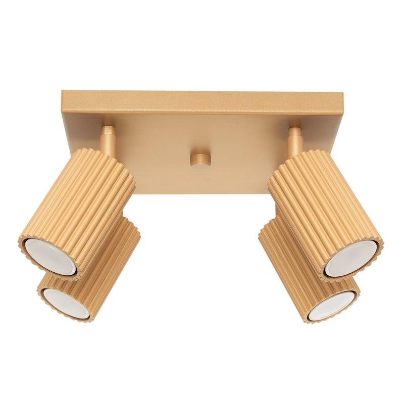 Plafon KARBON 4 złoty, minimalistyczny - 25x25x16.5cm Sollux