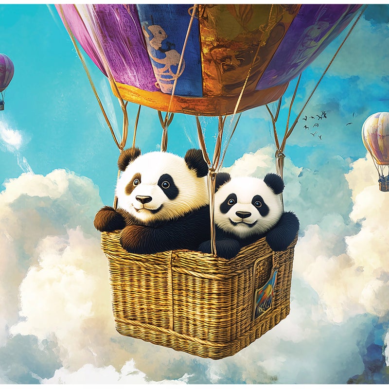 Fototapeta Dla Dzieci Chłopca Dziewczynki Panda Balon 350x250 cm Tapeta Do Pokoju Dziecięcego Na Flizelinie
