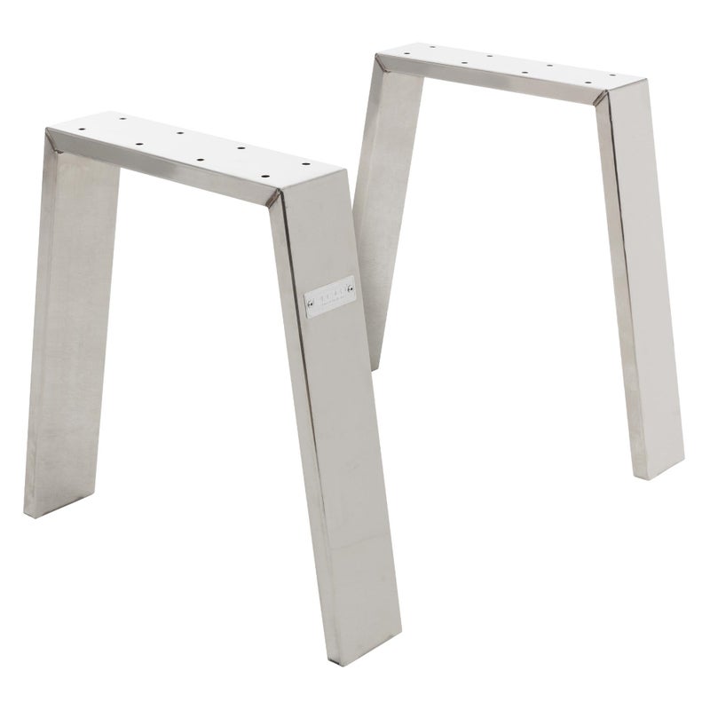 ML-Design zestaw 2 nóg stolowych loft 44x42 cm metalowe srebrny U-kształtne profil 8x2 cm metalowy stelaż wzornictwo przemysłowe podstawa mebli