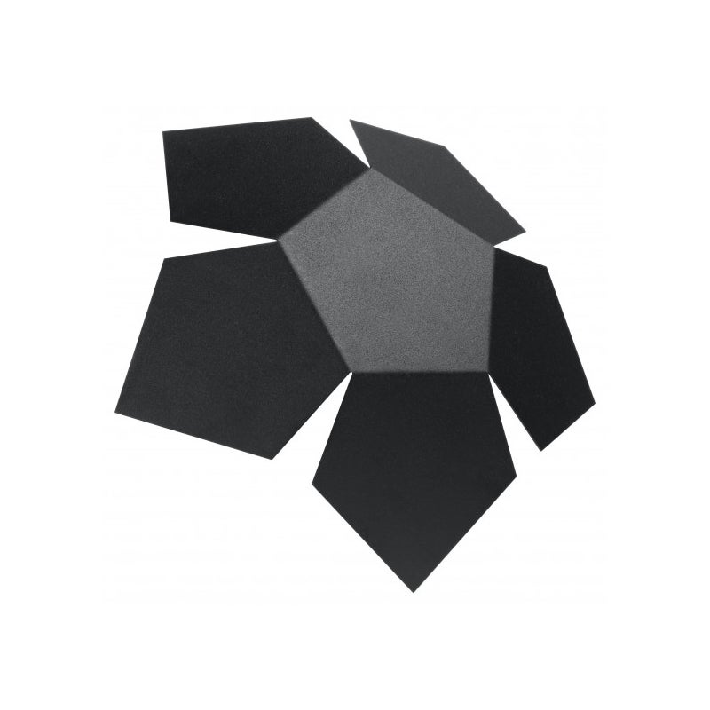 Kinkiet PENTA czarny, nowoczesny - 30x30x8cm Sollux