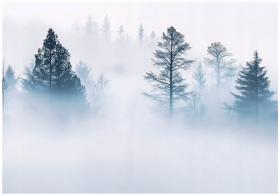 Fototapeta Las we mgle Natura 400x280 cm Tapeta Do Sypialni Salonu Kuchni Na Flizelinie