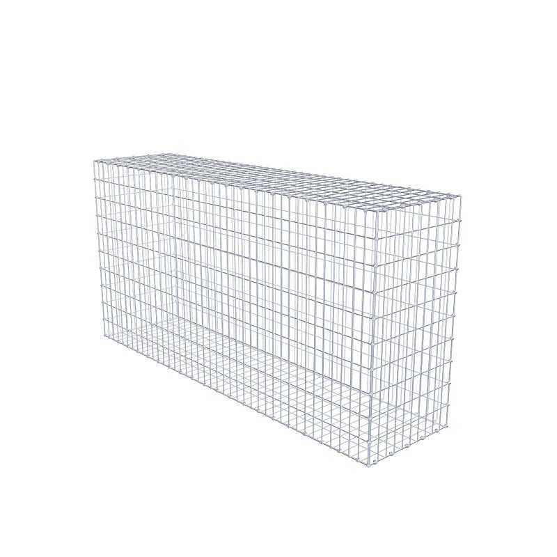 Gabion 200 cm x 100 cm x 50 cm (dł. x wys. x gł.), rozmiar oczek 5 x 10 cm, pierścień spiralny