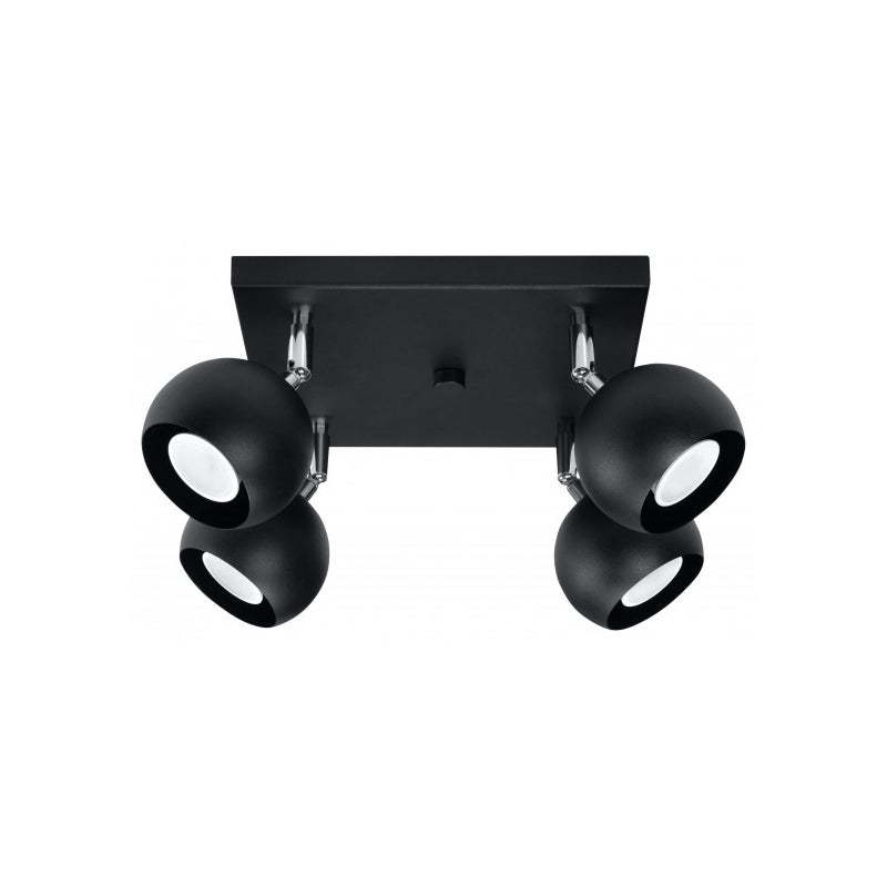 Plafon OCULARE 4 czarny, nowoczesny - 25x25x16cm Sollux