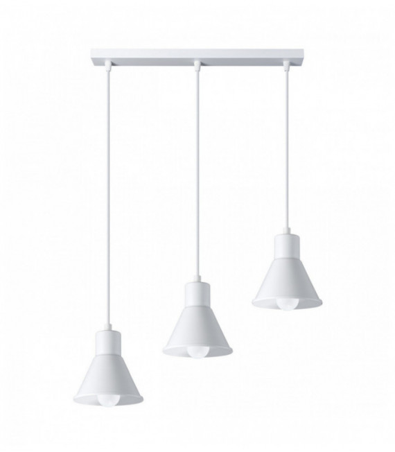 Lampa wisząca TALEJA 3 biała [E27], nowoczesna - 45x14x120cm Sollux