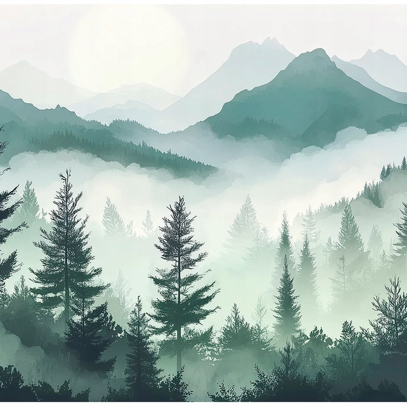 Fototapeta Las we mgle Natura 400x280 cm Tapeta Do Sypialni Salonu Kuchni Na Flizelinie