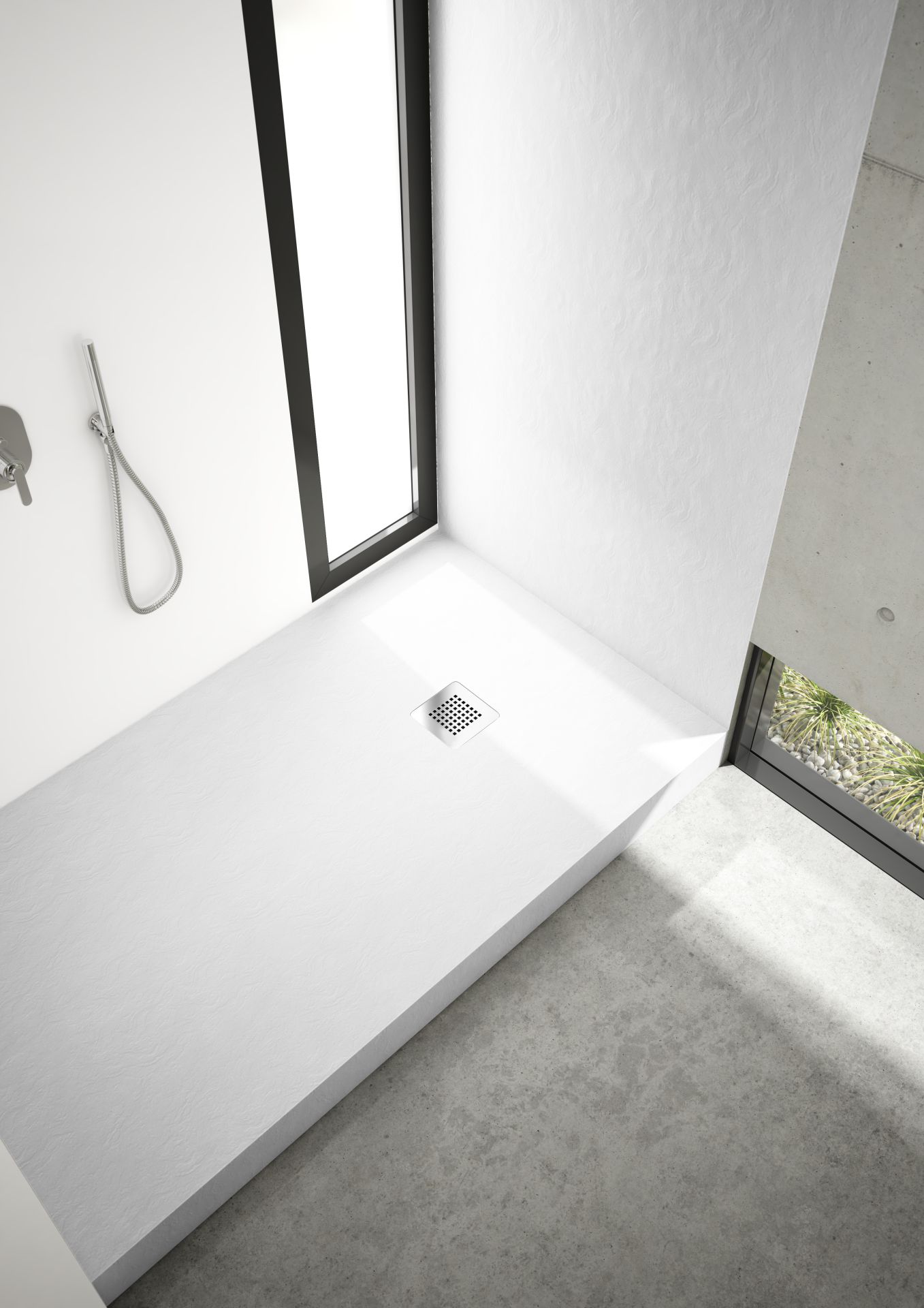 Schedpol New Horizons White Stone brodzik 160x90 cm prostokątny biały 3.3321/B/ST-M2