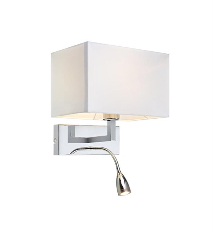 Markslöjd Savoy kinkiet 1x60W+1x3W chrom/biały 106307