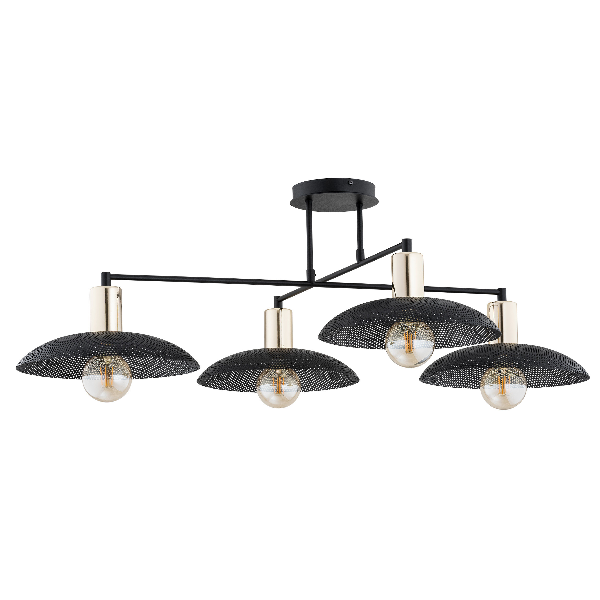 Emibig Spirit lampa podsufitowa 4x15 W czarna-złota 1320/4