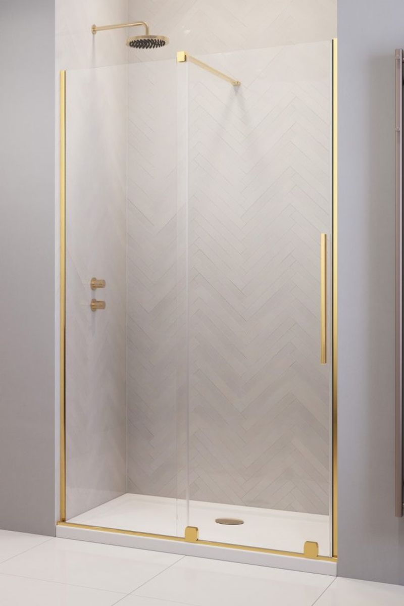 Radaway Furo Gold DWJ drzwi prysznicowe 72,2 cm lewe złoty połysk/szkło przezroczyste 10107722-09-01L