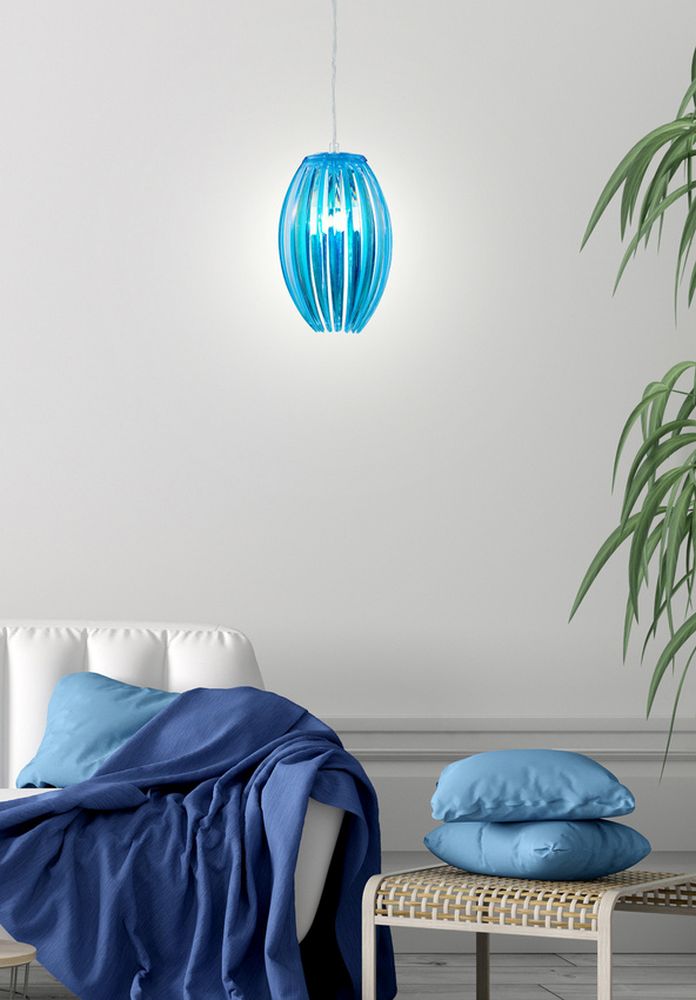 Candellux Abuko lampa wisząca 1x60W niebieska 31-55296 - Wysyłka w 24h