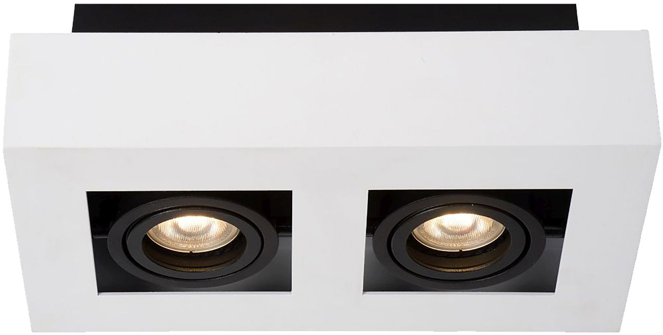 Italux Casemiro lampa podsufitowa 2x50 W biała-czarna IT8001S2-WH/BK