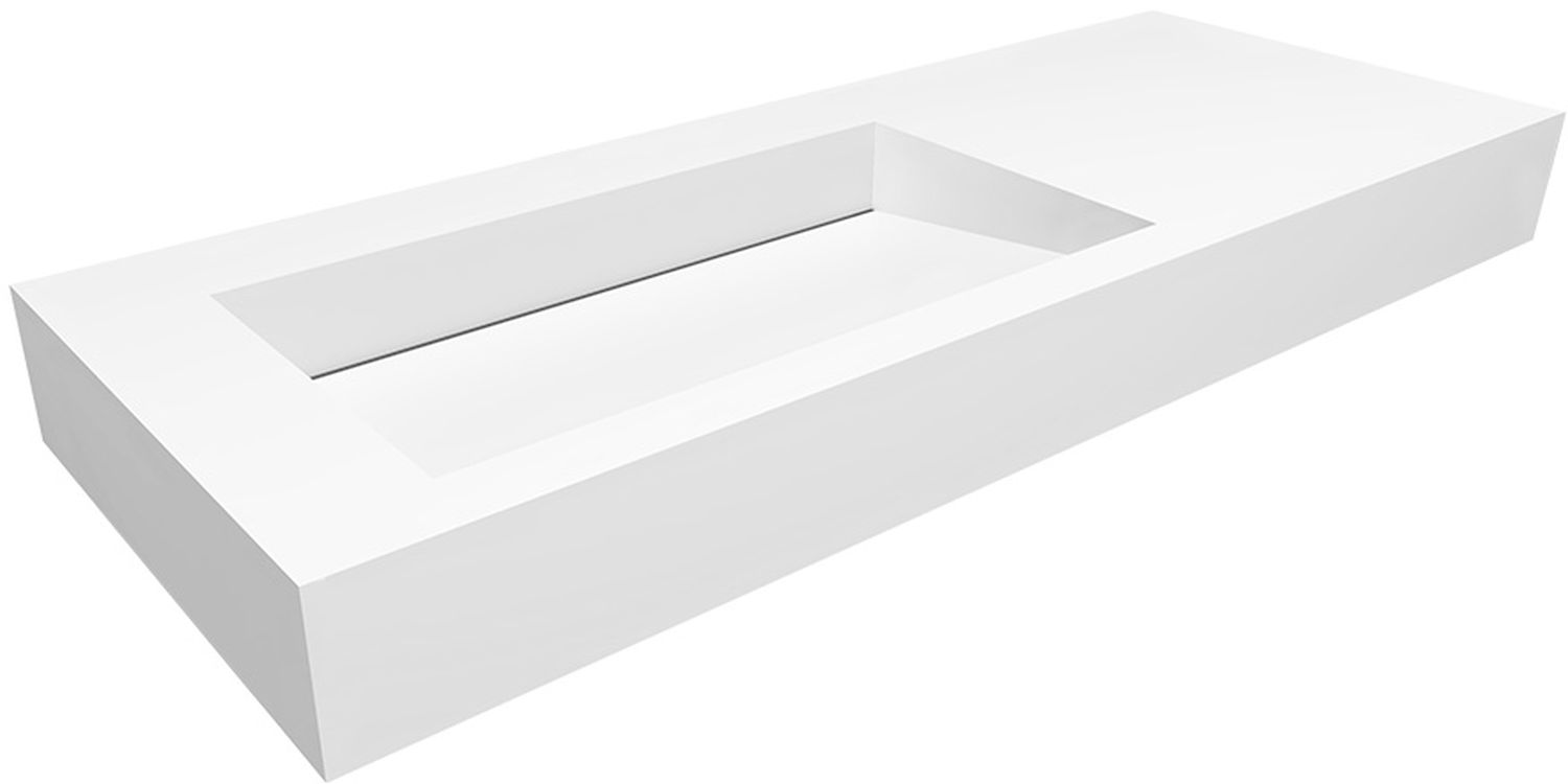 Cristalstone Linea Ideal umywalka 120x45 cm ścienna prostokątna biały U1200-MBLOLC/BO