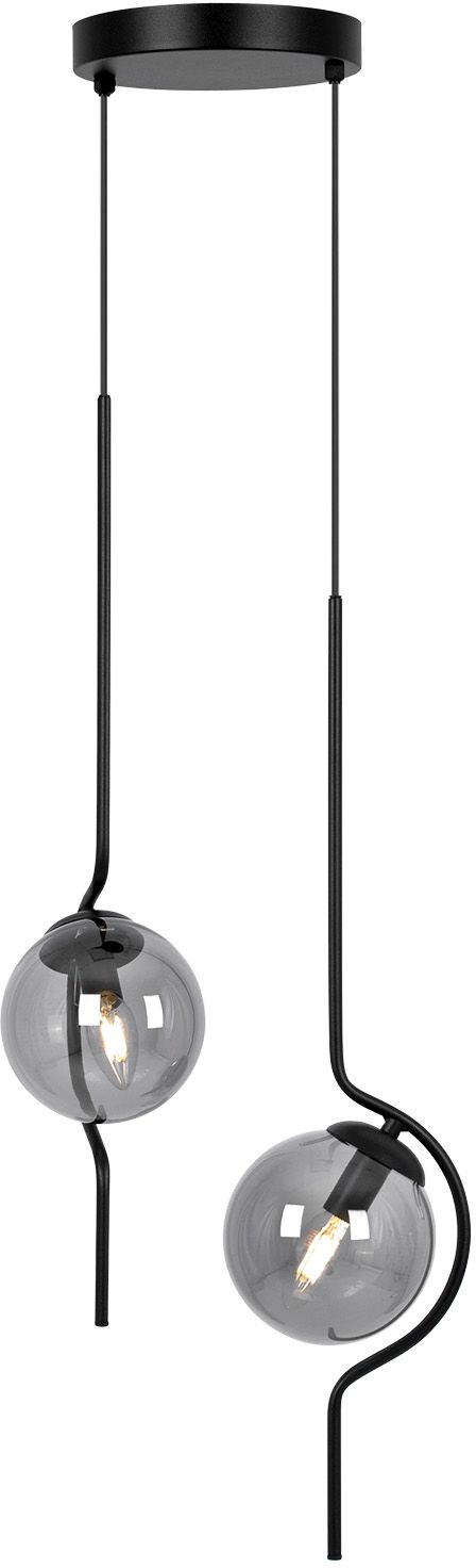 Kaja Neva lampa wisząca 2x40 W czarna-grafitowa K-5332