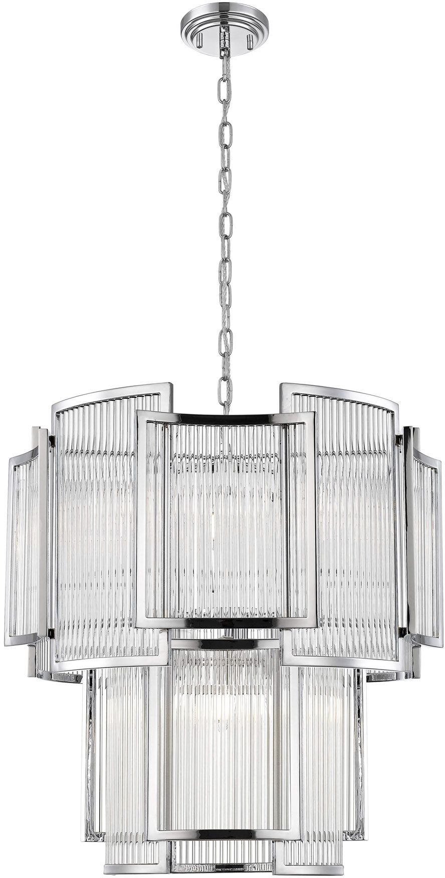 Zuma Line Sergio lampa wisząca 8x60W chrom/szkło przezroczyste P0528-08A-F4AC