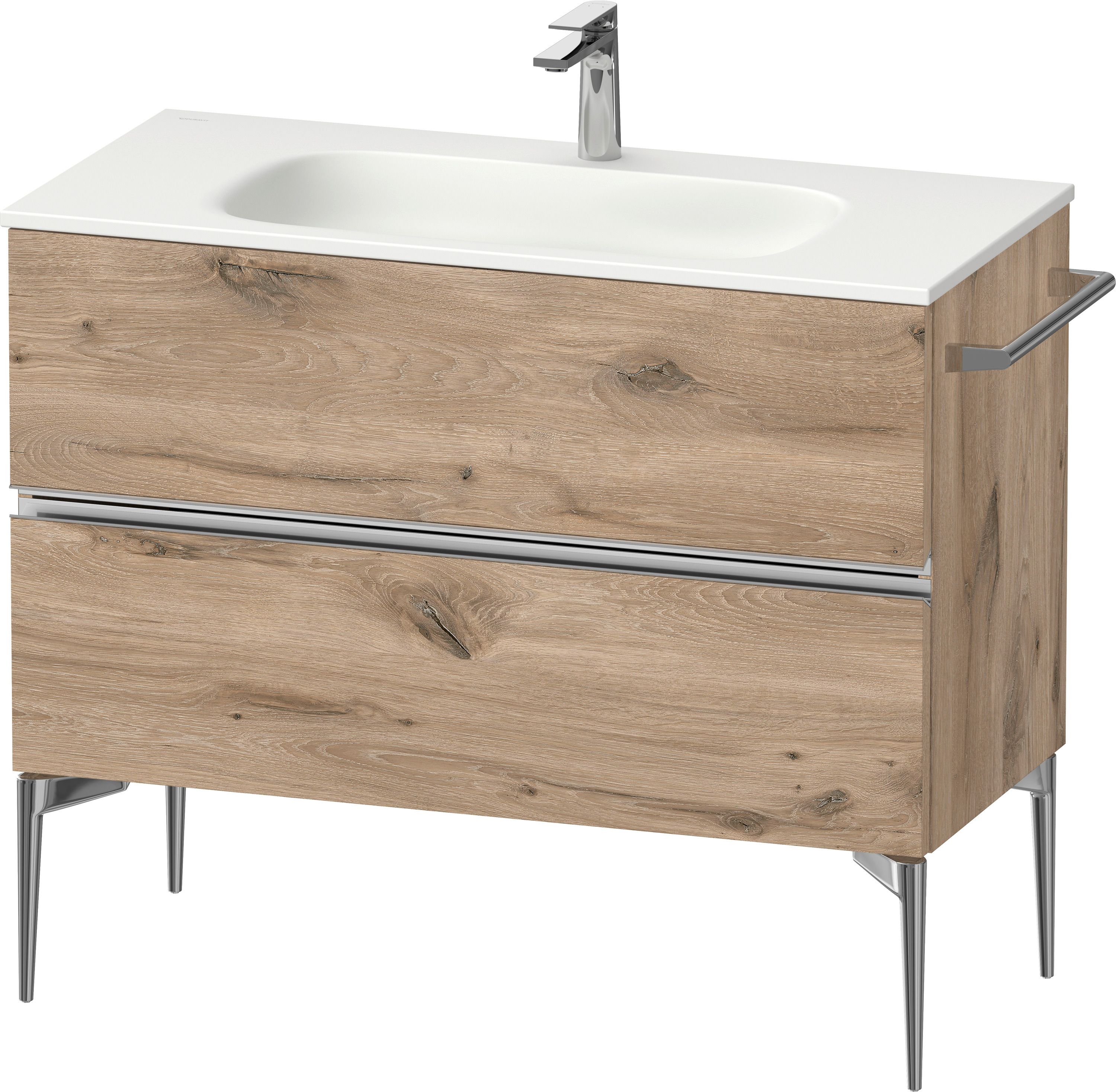 Duravit Sivida szafka 101x47,4x59,2 cm podumywalkowa wisząca dąb-chrom SV4652010550000
