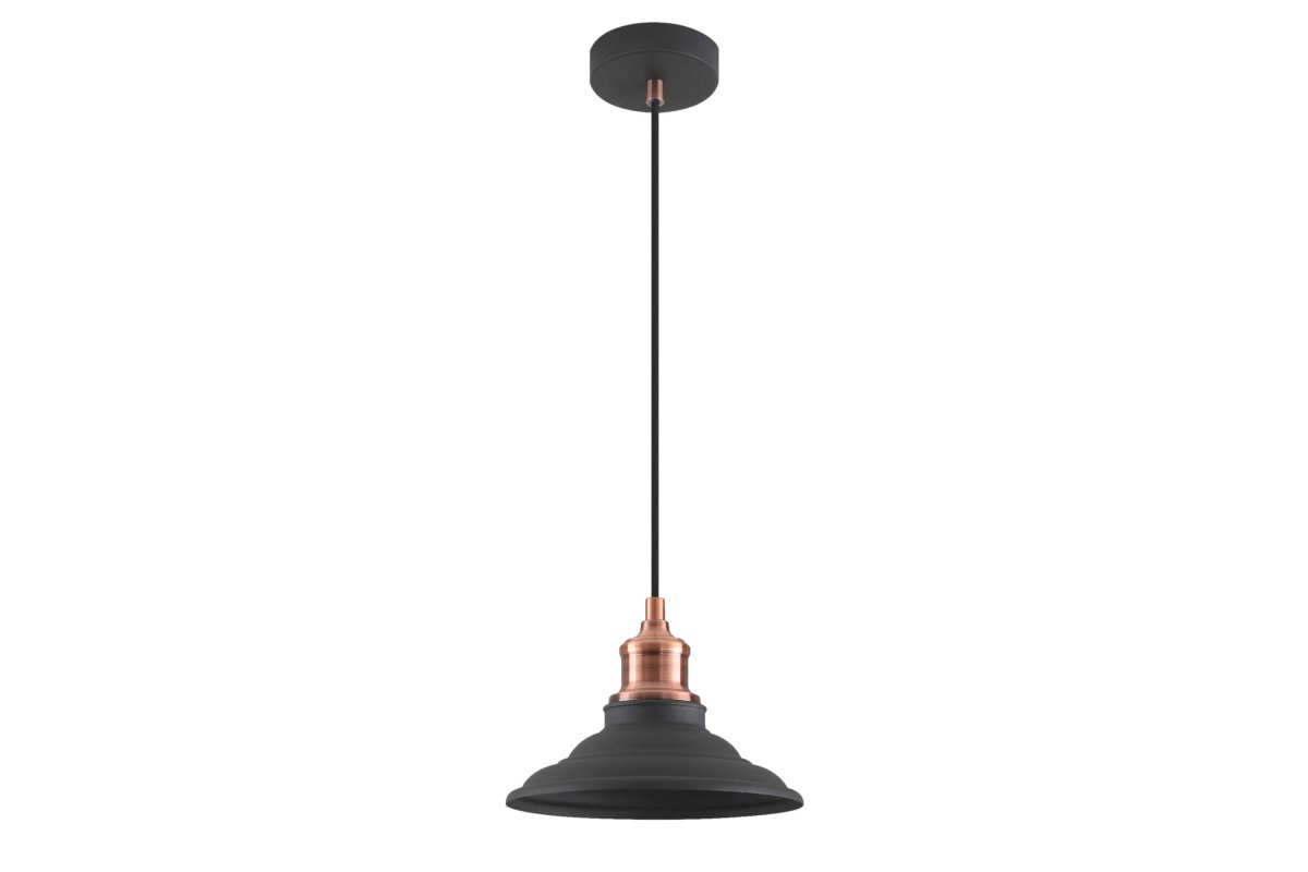 GTV Loret lampa wisząca 1x40 W czarna OS-LOR-M-E27-10-DEC