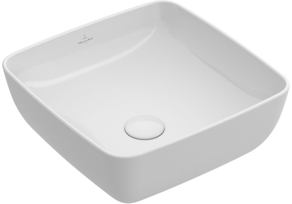 Villeroy & Boch Artis umywalka 41 cm nablatowa kwadratowa CeramicPlus Stone White 417841RW