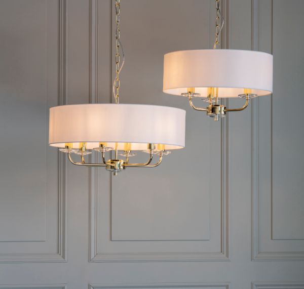Endon Nixon lampa wisząca 3x40W biała/złota 70560