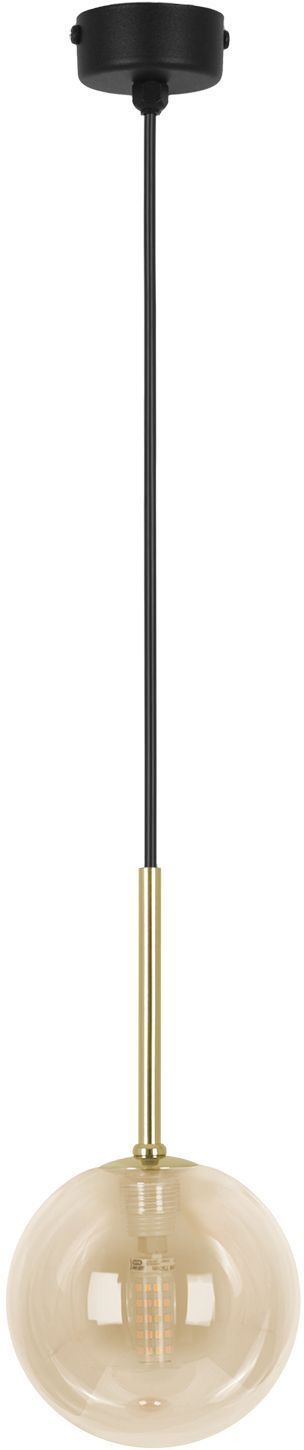 Kaja Galaxy lampa wisząca 1x10 W czarna-złota-bursztynowa K-5560