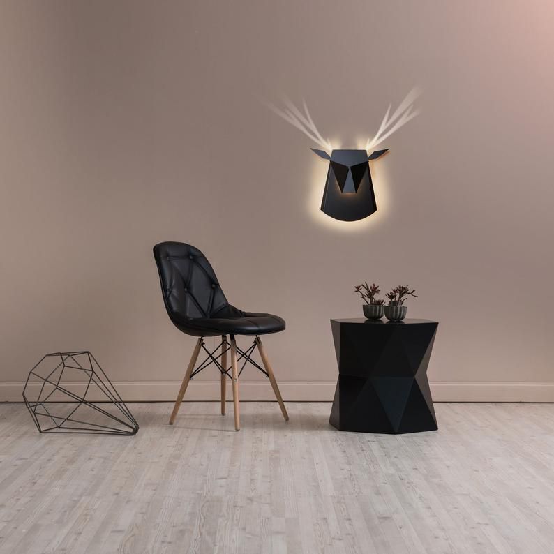 Abigali Origami Deer kinkiet 1x6W LED czarny DEER-B