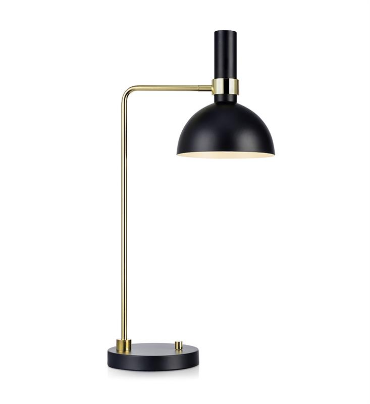 Markslöjd Larry lampa biurkowa 1x60W czarny/złoty szczotkowany 106973