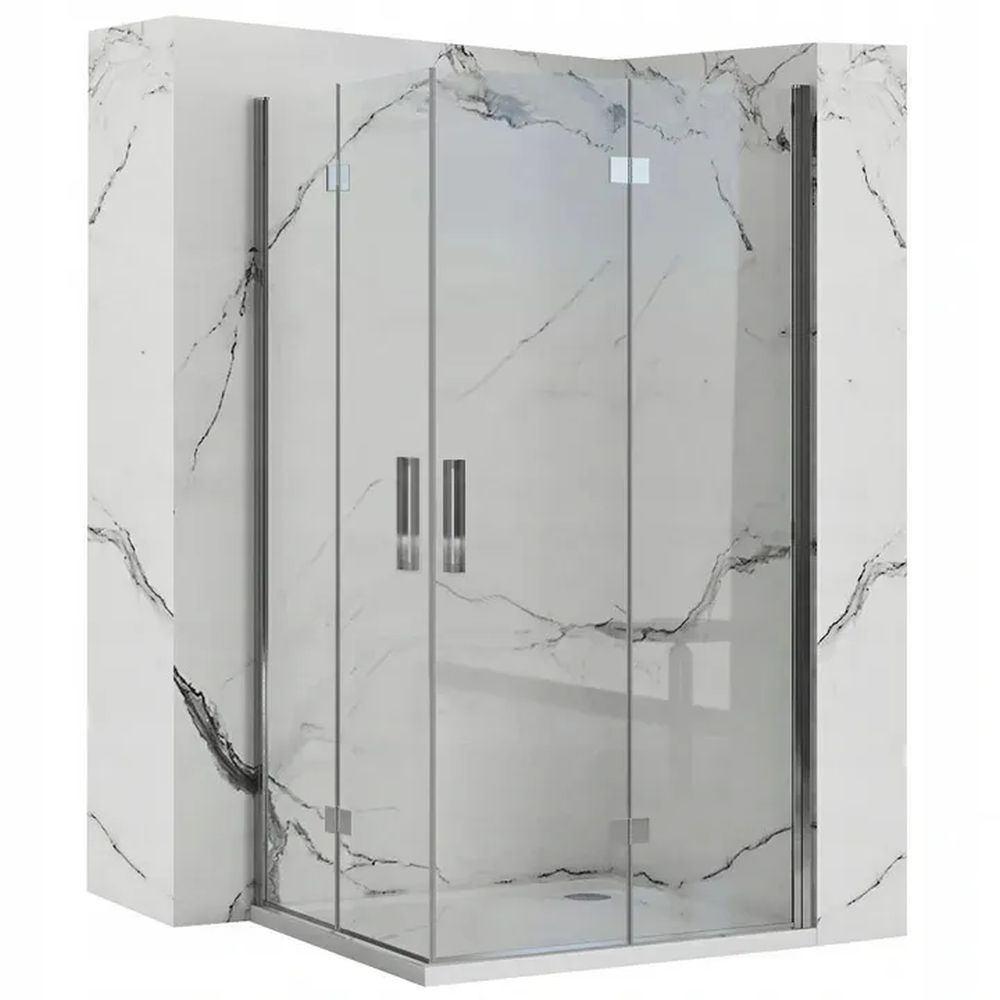 Rea Molier Double kabina prysznicowa 90x90 cm kwadratowa chrom/szkło przezroczyste REA-K8539/REA-K8539