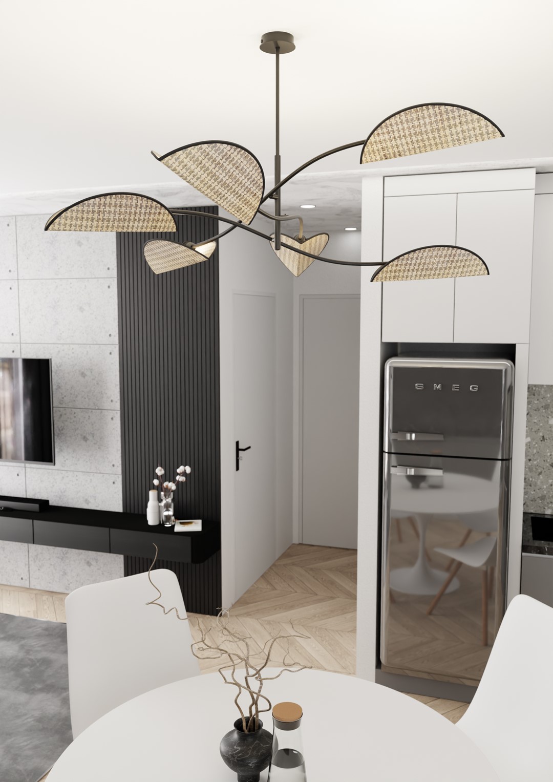 Emibig Lotus lampa wisząca 6x10 W naturalny 1463/6